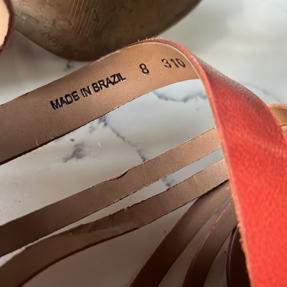Anthropologie orange leather heeled sandals - Picture 5 of 5